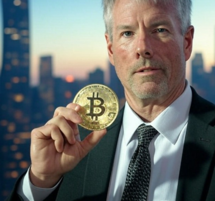 Michael Saylor with bitcoin