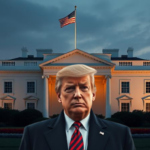 Trump with White House